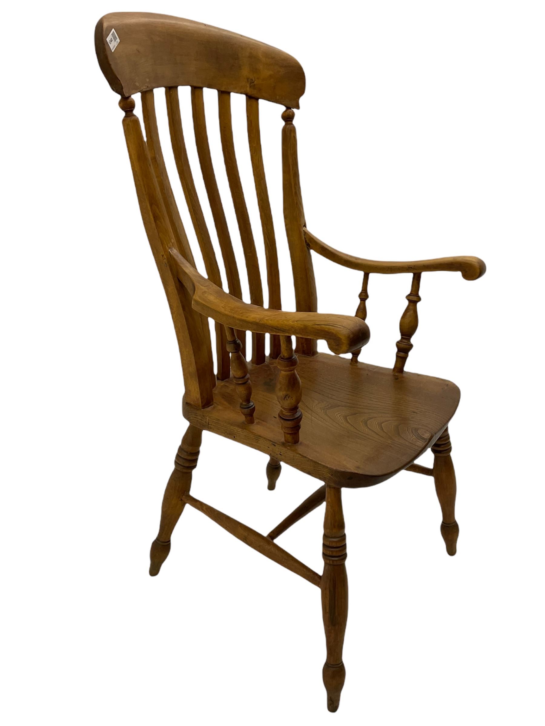 Victorian elm and beech farmhouse armchair - Image 4 of 6