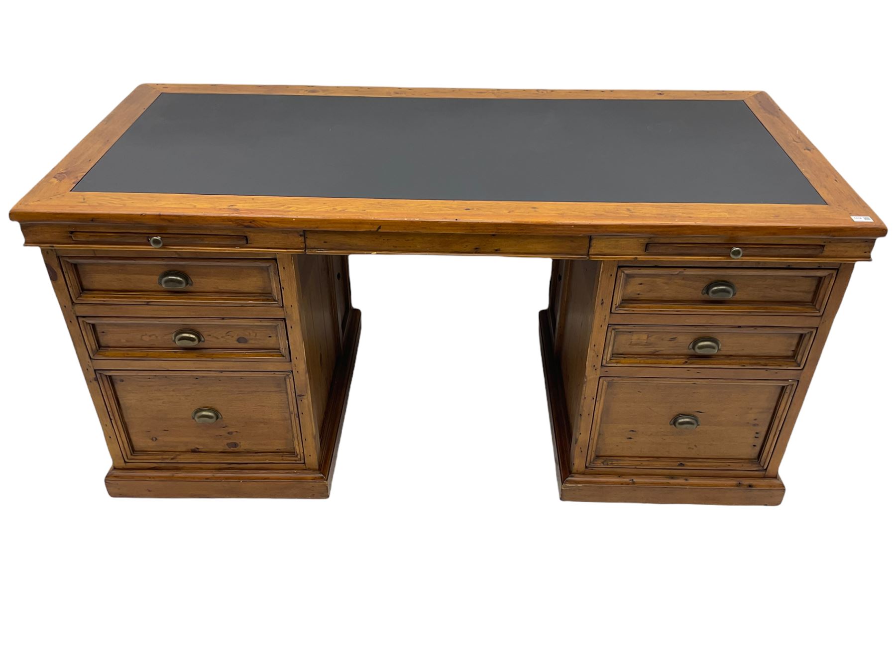 Barker & Stonehouse - Villiers reclaimed eastern pine twin pedestal desk - Image 2 of 8