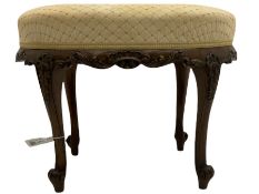 Late 19th century rosewood dressing table foot stool