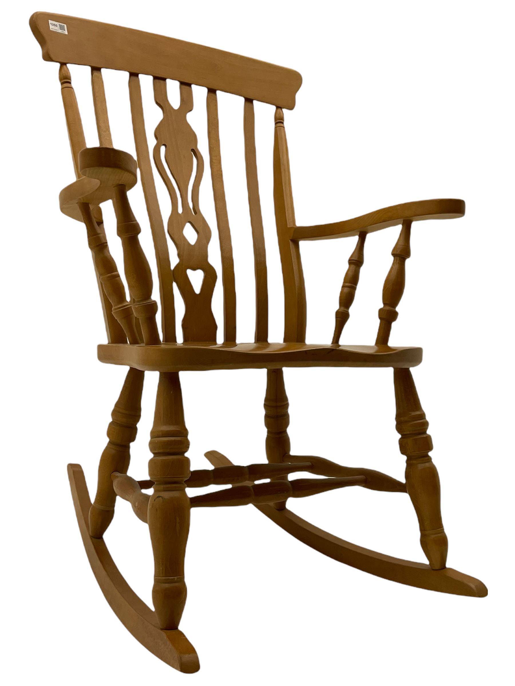 Solid beech farmhouse rocking chair - Image 6 of 6