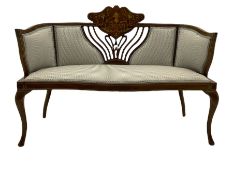 Edwardian inlaid rosewood salon sofa