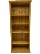 Traditional pine open bookcase