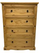 Pine chest fitted with four drawers