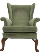 Parker Knoll - mid to late 20th century hardwood framed wingback armchair