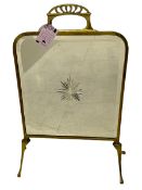 Late Victorian brass fire screen