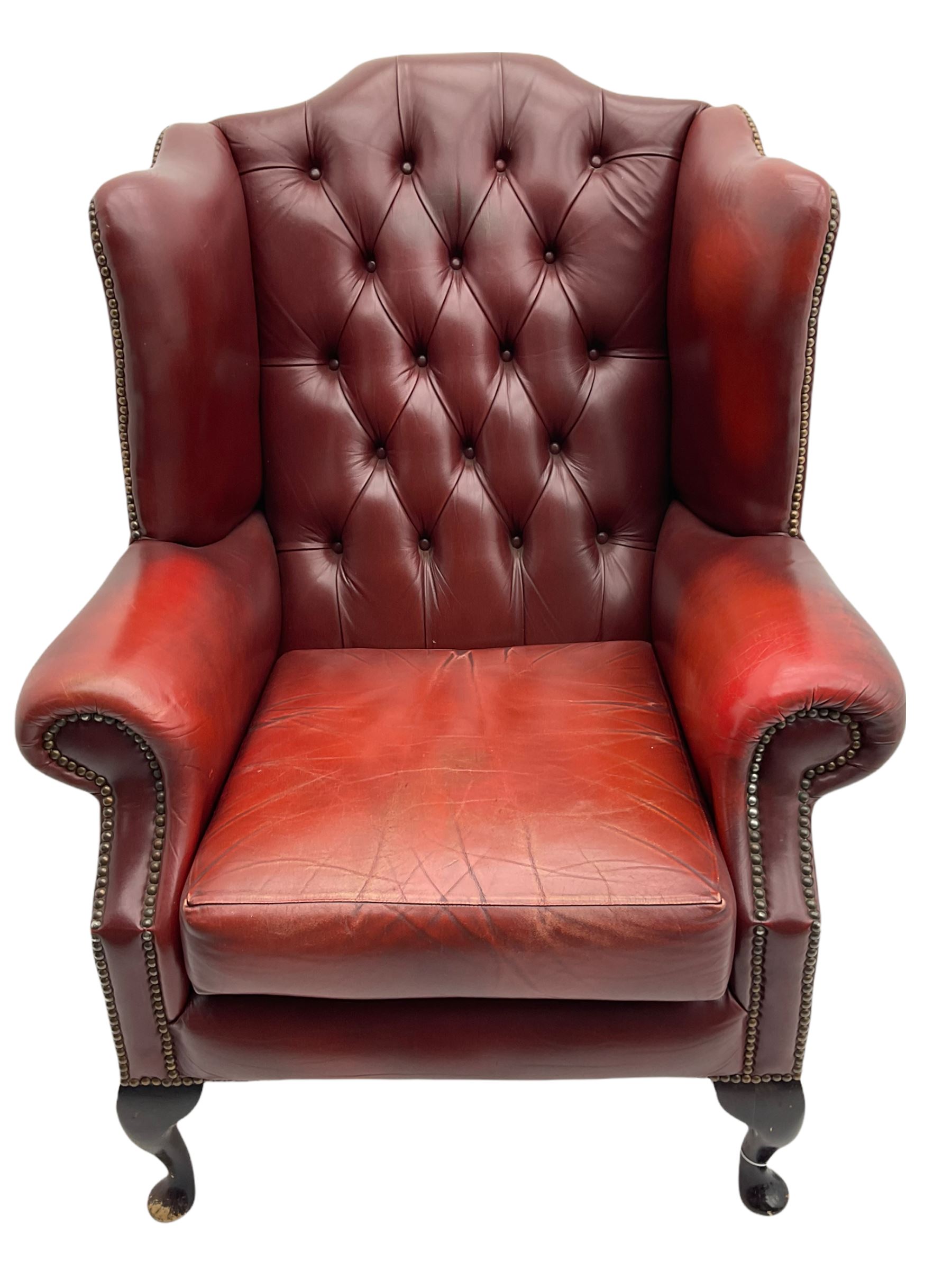 Georgian style wing back armchair