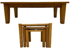 Rectangular pine coffee table
