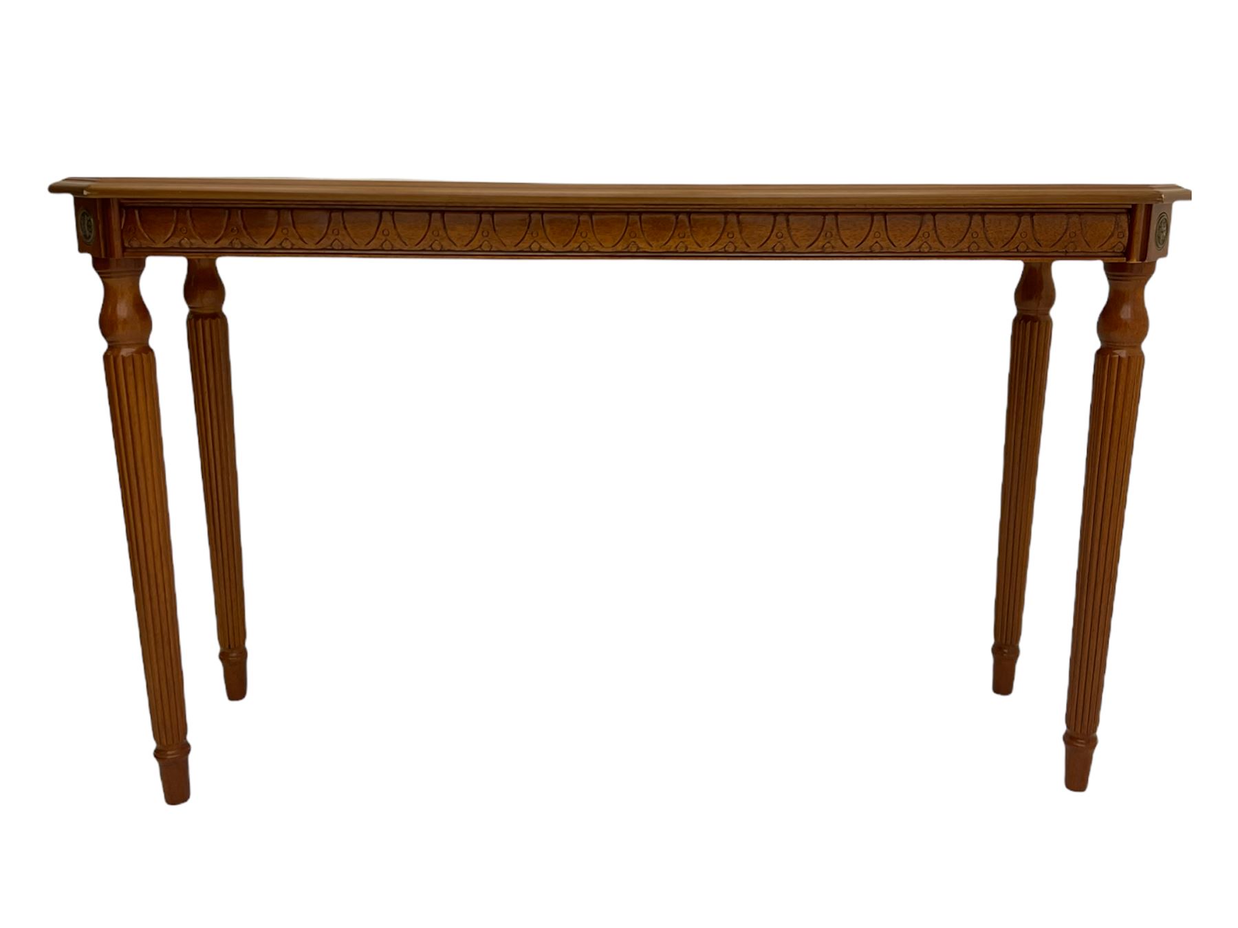 Walnut finish console table