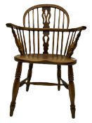 19th century elm low back Windsor armchair