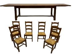 Antix French oak dining table with two leaves