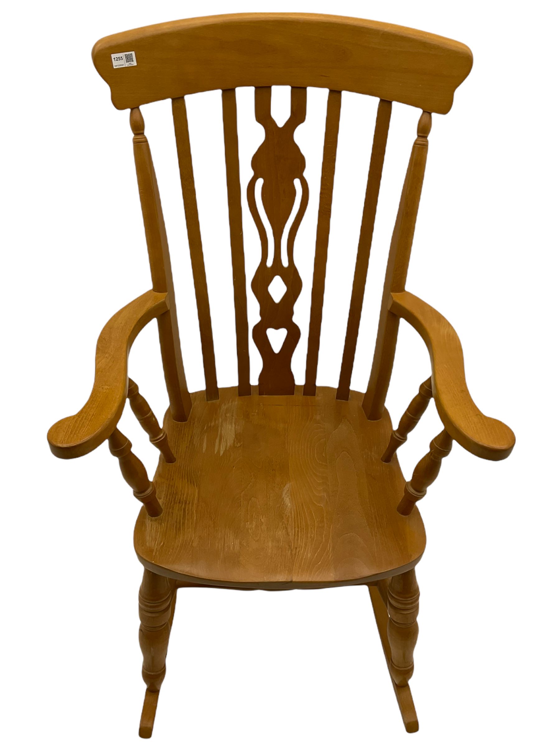 Solid beech farmhouse rocking chair - Image 2 of 6