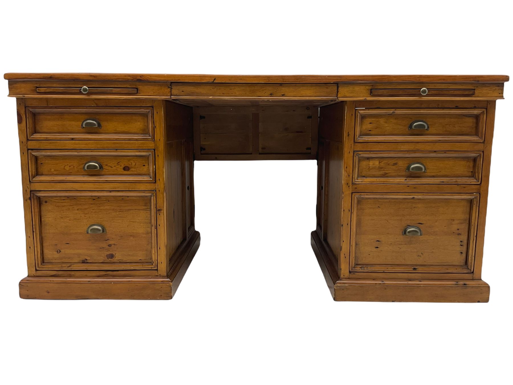 Barker & Stonehouse - Villiers reclaimed eastern pine twin pedestal desk
