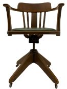 Early 20th century oak swivel desk chair