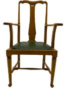 Georgian style light oak desk chair