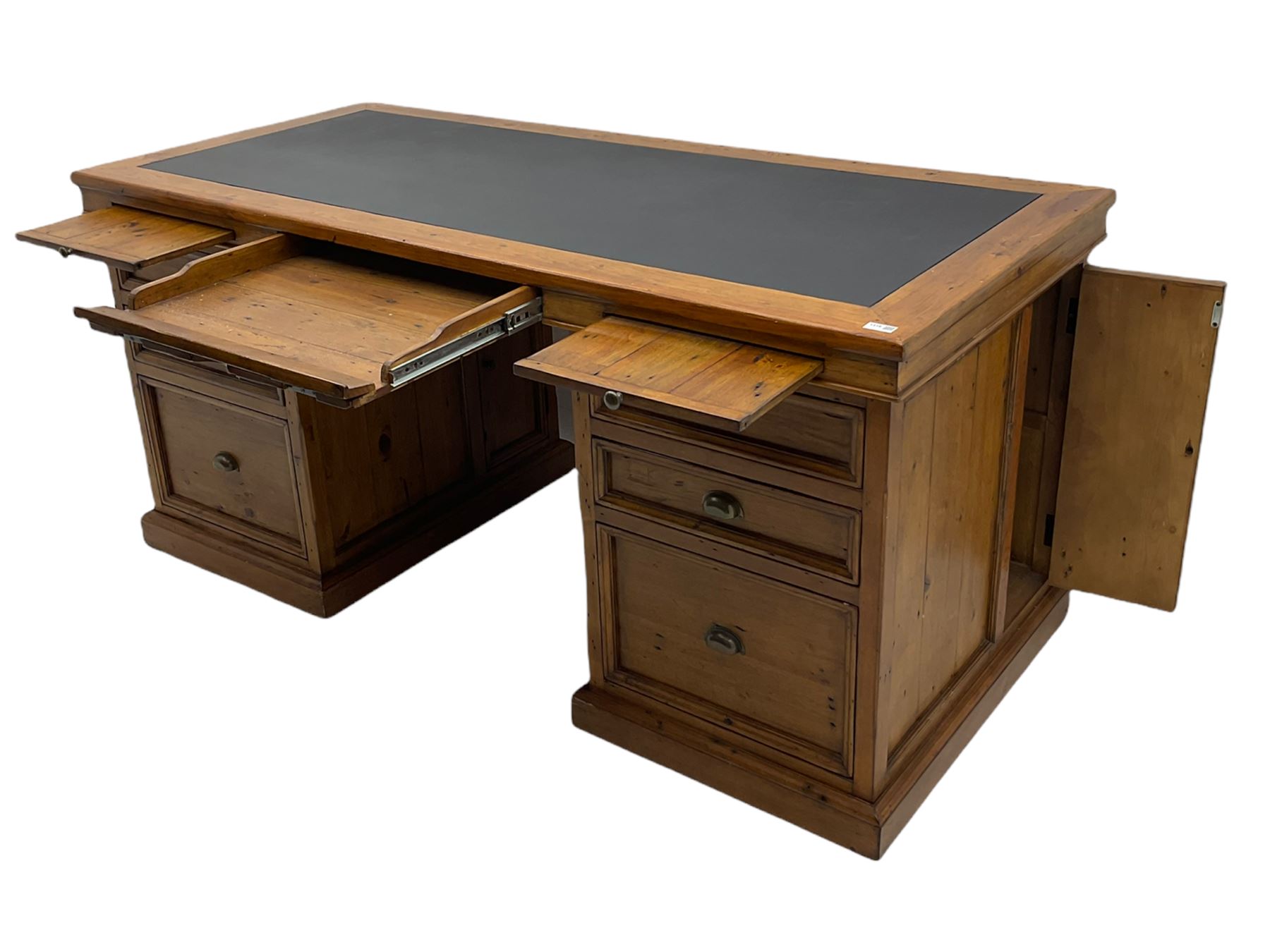 Barker & Stonehouse - Villiers reclaimed eastern pine twin pedestal desk - Image 6 of 8