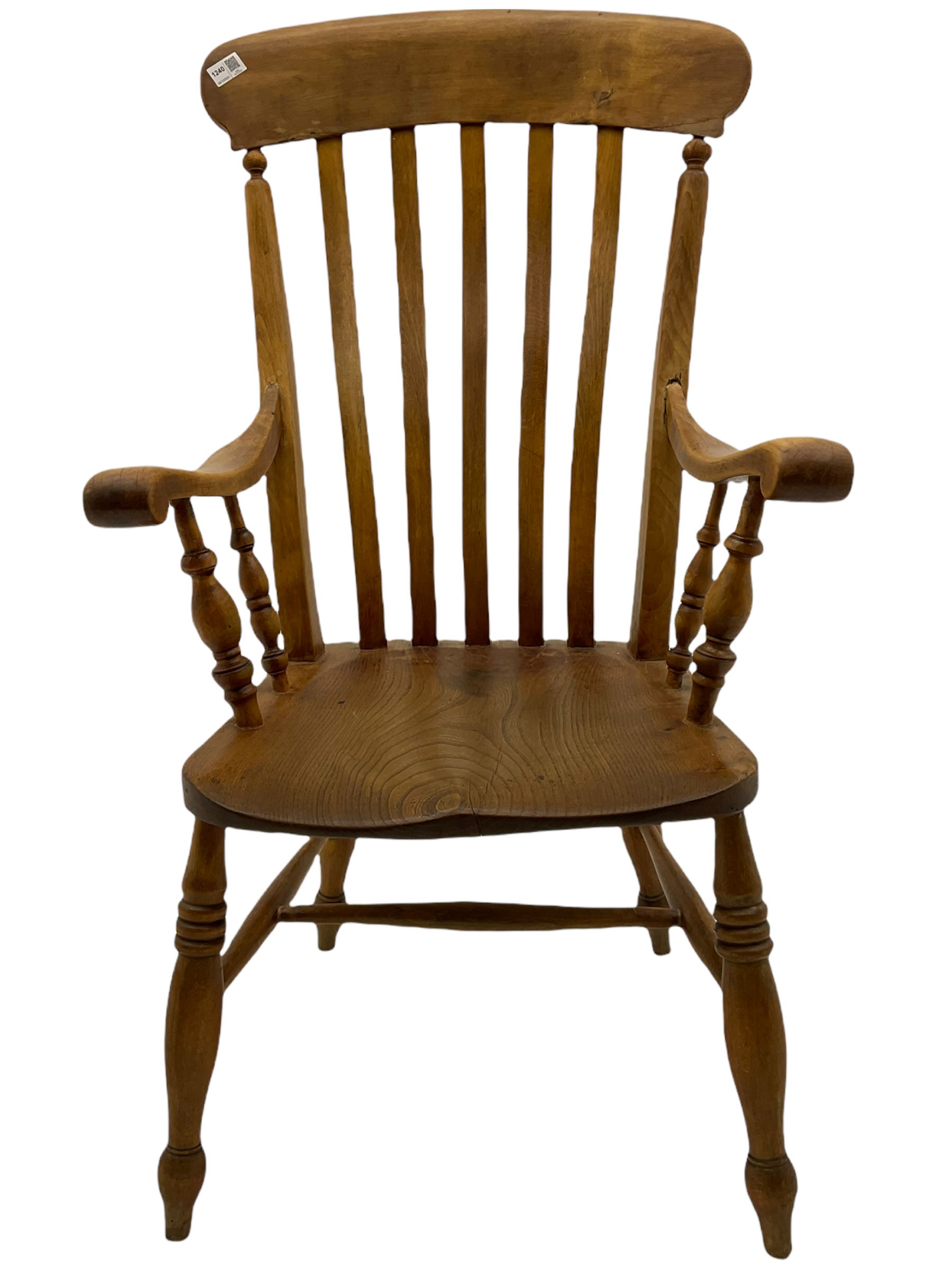 Victorian elm and beech farmhouse armchair - Image 2 of 6