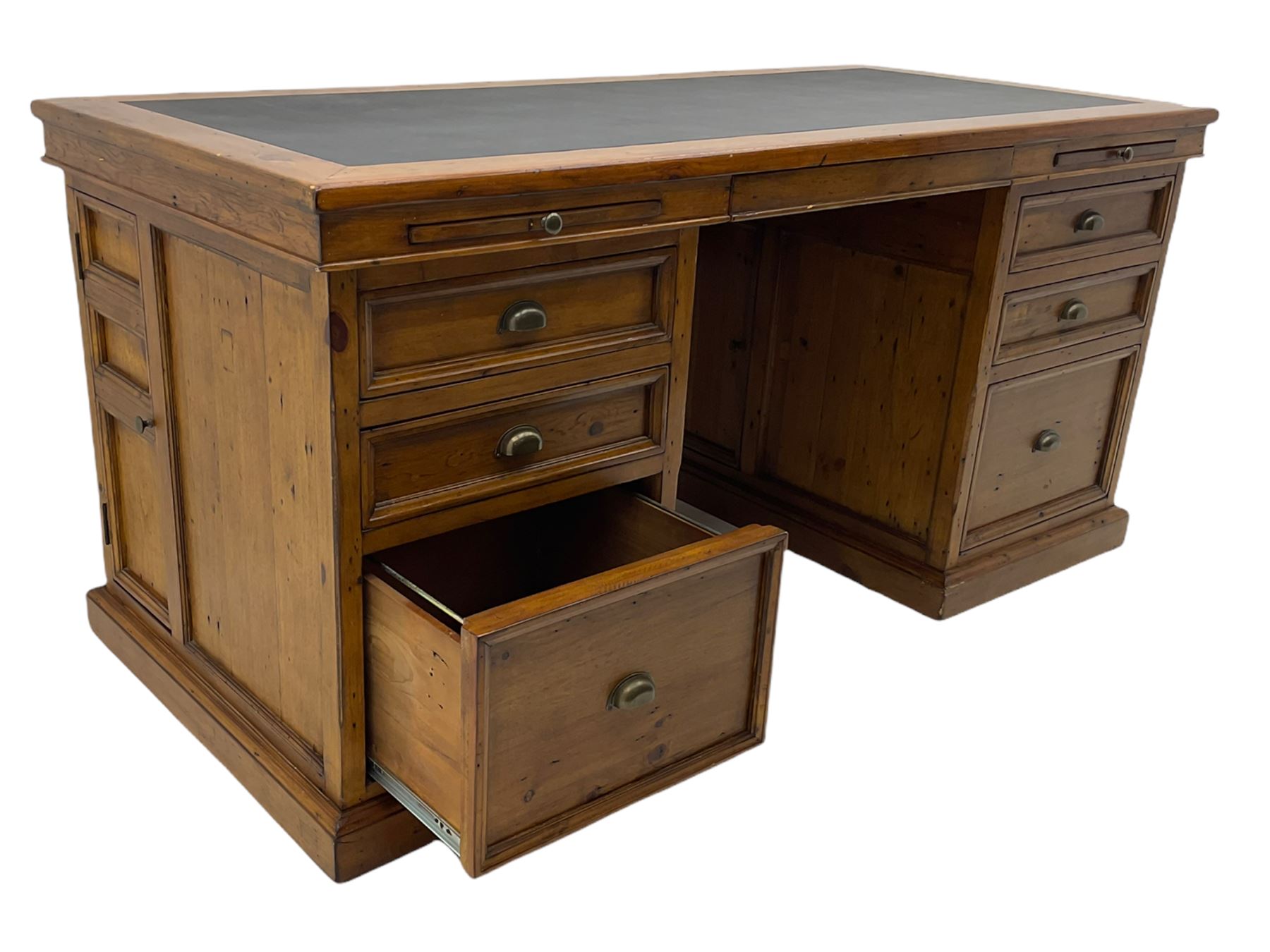 Barker & Stonehouse - Villiers reclaimed eastern pine twin pedestal desk - Image 7 of 8