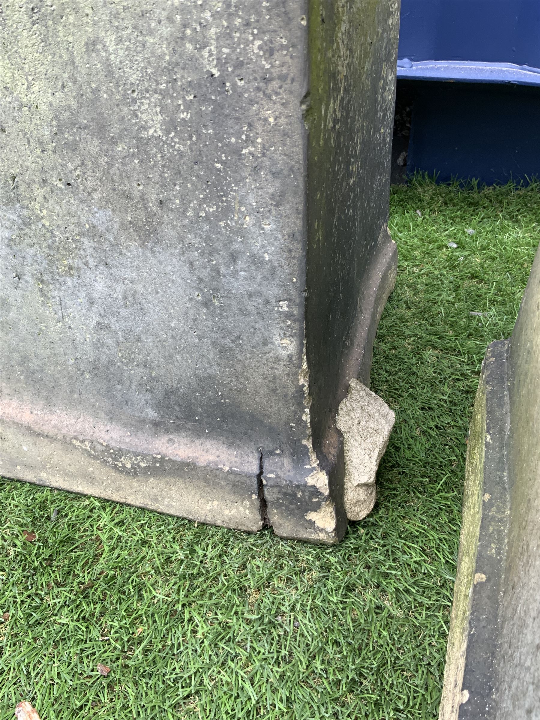 Three Victorian terracotta square tapered chimney pots - Image 2 of 3