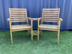 Teak garden love seat