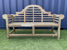 Lutyen style teak garden bench