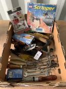 Collection of hand tools including Stanley no.4 plane