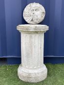 Classical composite stone garden pedestal with fluted body (H60cm)