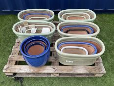 Quantity of glazed garden planters in various sizes