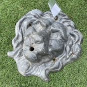 Lead lion mask wall water fountain spout