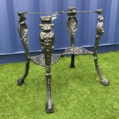 Black painted cast metal table base