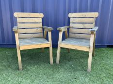 Pair pine garden benches