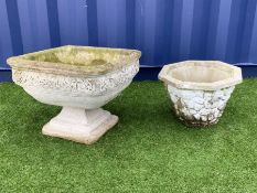 Composite stone garden urn planter (53cm x 53cm