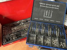 Tap and die set in case and thread repair set in case