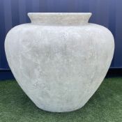 Large stone effect circular planter