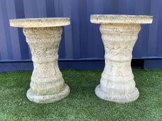 Pair composite stone garden pedestals
