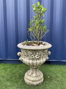 Stone effect campana shaped garden urn/planter