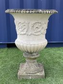 Composite stone campana shaped urn