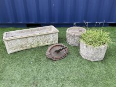 Rectangular stone effect planter