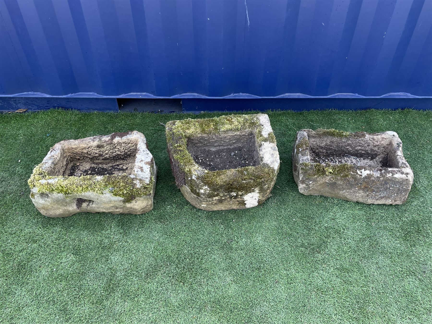 Three small 18th/19th century weathered sandstone trough/planters - Image 4 of 4