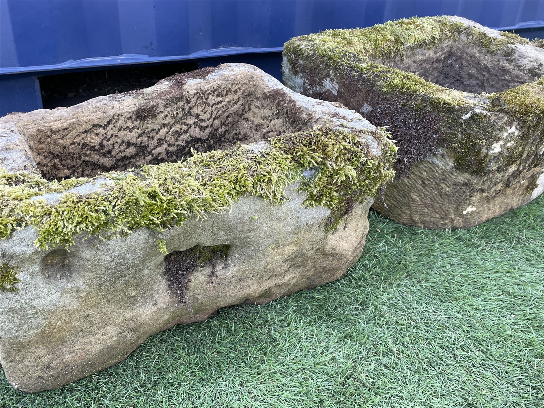 Three small 18th/19th century weathered sandstone trough/planters - Image 2 of 4