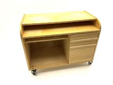 Light wood desk