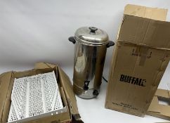 Buffalo Electric water boiler model GL346 and a collapsible iron