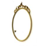 Gilt oval mirror with beading decoration