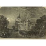 Framed Print: Arrival of the Prince and Princess of Wales at Dunrobin Castle