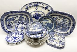 Collection of 19th century blue and white