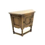 Oak shaped front credence cabinet