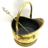 Brass coal bucket with hammered finish