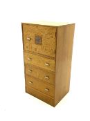 Art Deco limed oak tallboy