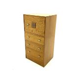 Art Deco limed oak tallboy