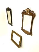 Two Chippendale style wall mirrors and a gilt framed wall mirror