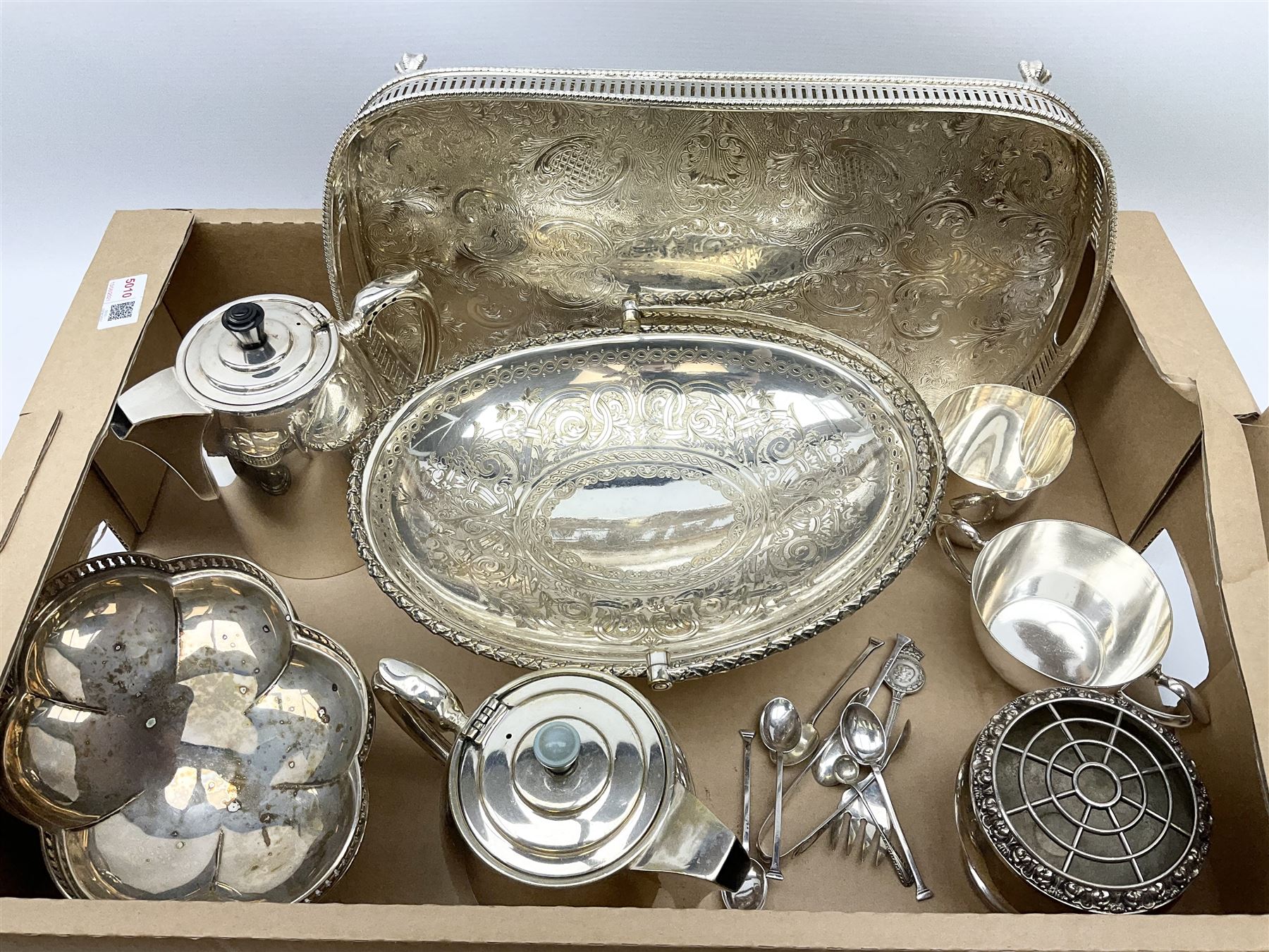 Silver plated footed tray